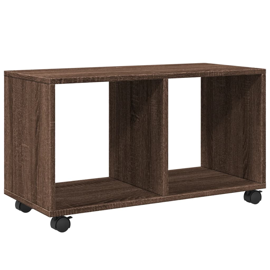 Mobiletto con Ruote Rovere Marrone 72x33x42,5 cm in Truciolato | homemem39