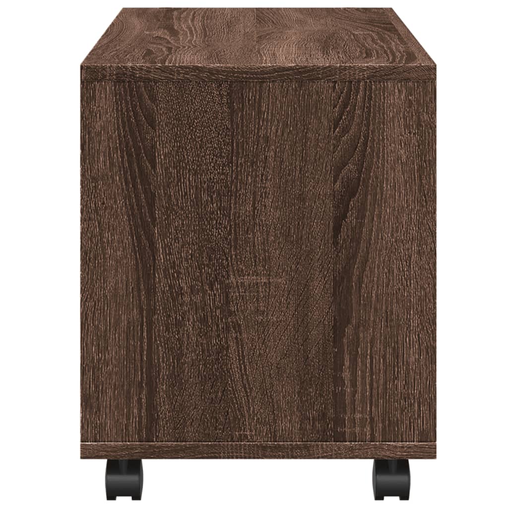 Mobiletto con Ruote Rovere Marrone 72x33x42,5 cm in Truciolato | homemem39