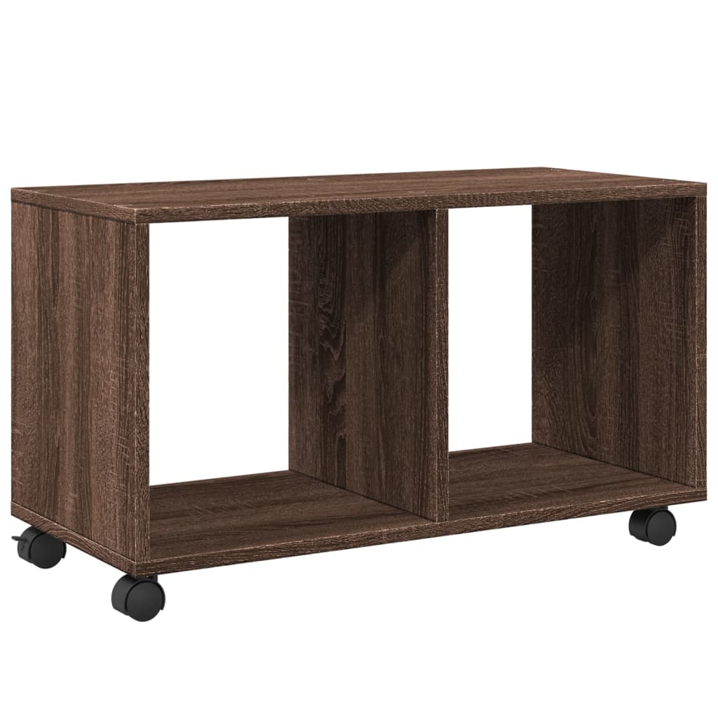 Mobiletto con Ruote Rovere Marrone 72x33x42,5 cm in Truciolato | homemem39