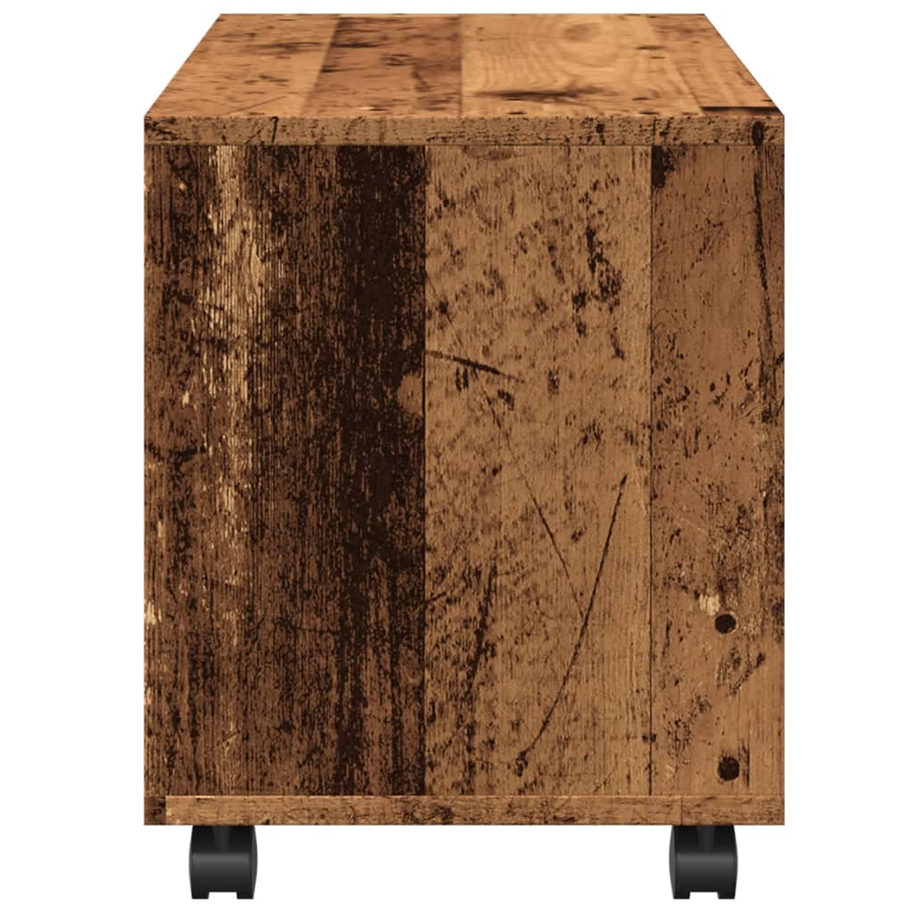 Mobiletto con Ruote Legno Antico 72x33x42,5 cm in Truciolato - homemem39