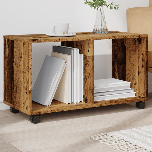 Mobiletto con Ruote Legno Antico 72x33x42,5 cm in Truciolato - homemem39