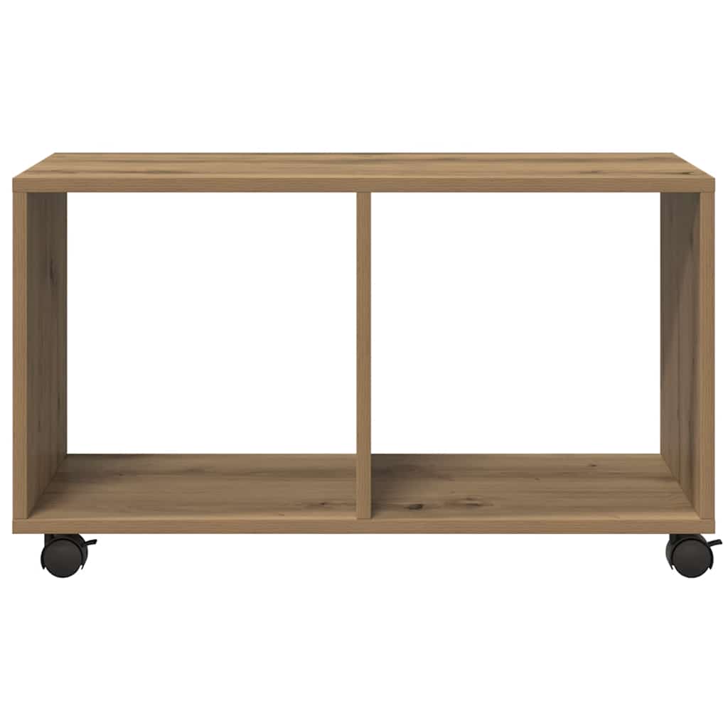 Mobiletto con Ruote Rovere Artigianale 72x33x42,5 cm Truciolato | homemem39