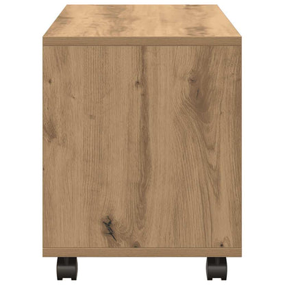 Mobiletto con Ruote Rovere Artigianale 72x33x42,5 cm Truciolato | homemem39