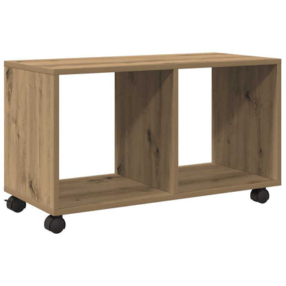 Mobiletto con Ruote Rovere Artigianale 72x33x42,5 cm Truciolato | homemem39