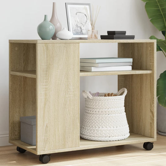 Tavolino con Ruote Rovere Sonoma 70x35x60 cm in Truciolato | homemem39