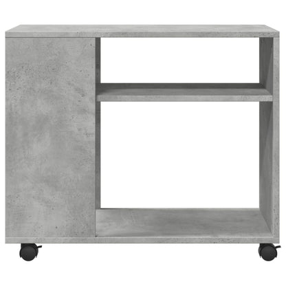 Tavolino con Ruote Grigio Cemento 70x35x60 cm in Truciolato | homemem39