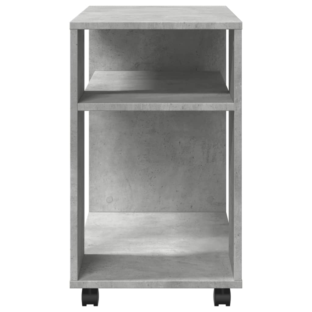 Tavolino con Ruote Grigio Cemento 70x35x60 cm in Truciolato | homemem39