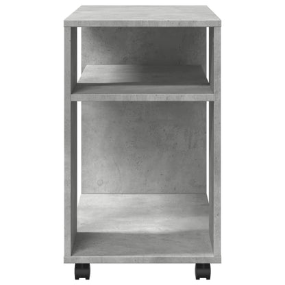 Tavolino con Ruote Grigio Cemento 70x35x60 cm in Truciolato | homemem39