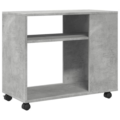 Tavolino con Ruote Grigio Cemento 70x35x60 cm in Truciolato | homemem39