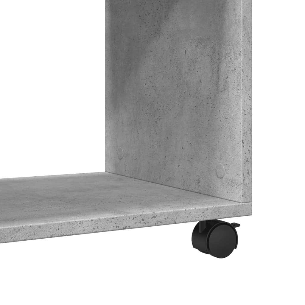 Tavolino con Ruote Grigio Cemento 70x35x60 cm in Truciolato | homemem39