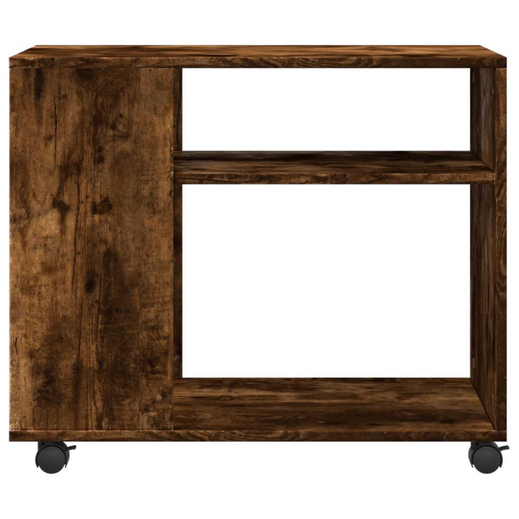 Tavolino con Ruote Rovere Fumo 70x35x60 cm in Truciolato | homemem39