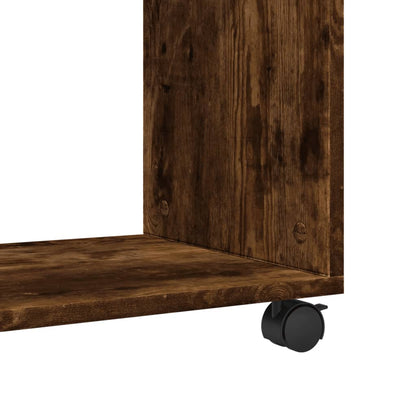 Tavolino con Ruote Rovere Fumo 70x35x60 cm in Truciolato