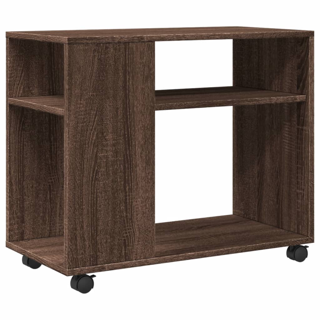 Tavolino con Ruote Rovere Marrone 70x35x60 cm in Truciolato | homemem39