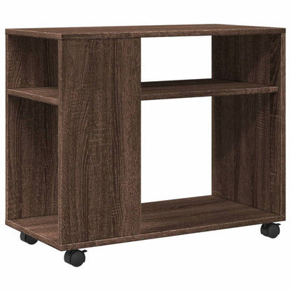 Tavolino con Ruote Rovere Marrone 70x35x60 cm in Truciolato | homemem39