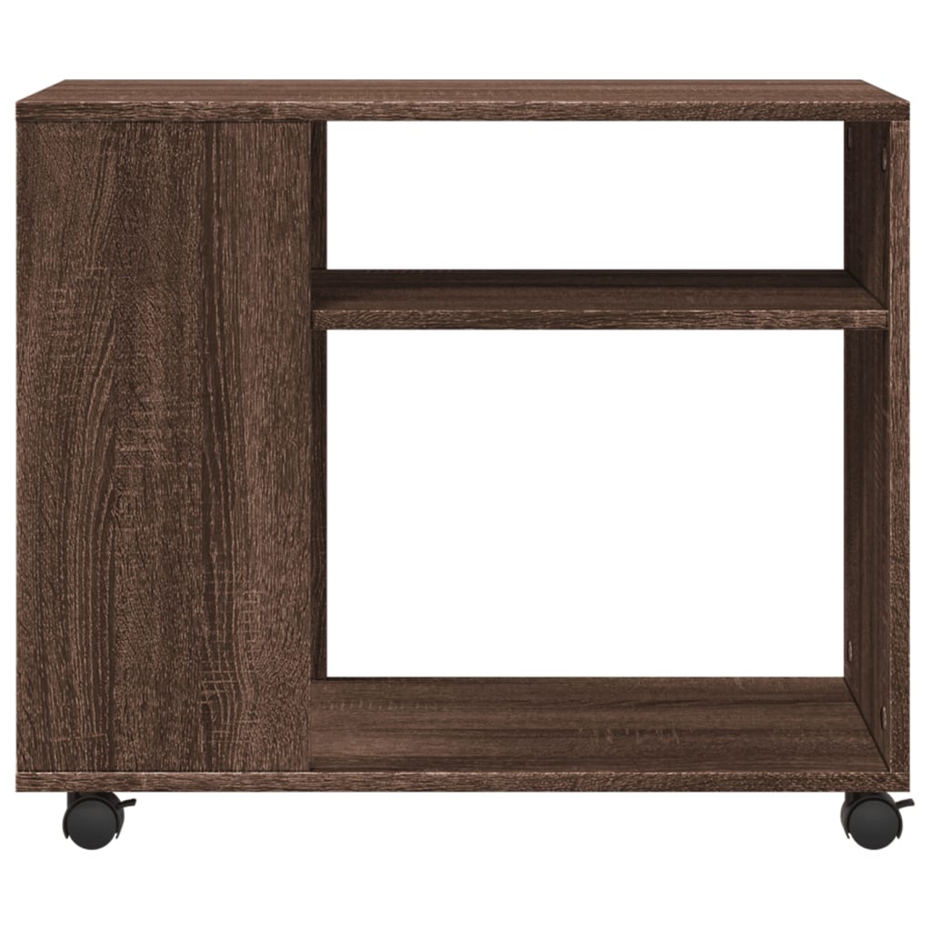 Tavolino con Ruote Rovere Marrone 70x35x60 cm in Truciolato | homemem39
