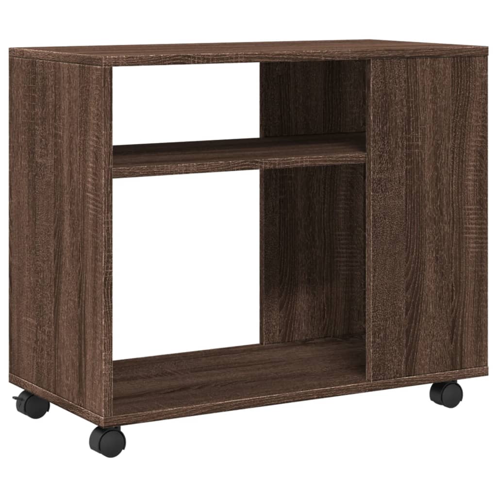 Tavolino con Ruote Rovere Marrone 70x35x60 cm in Truciolato | homemem39