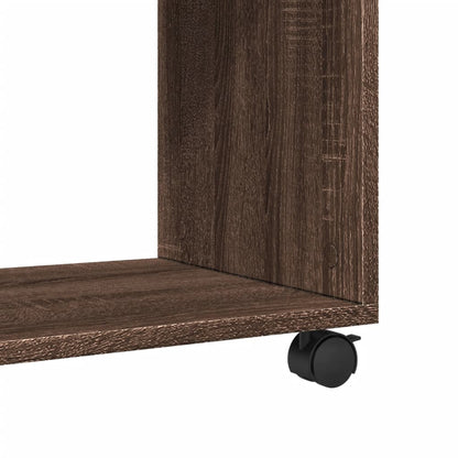 Tavolino con Ruote Rovere Marrone 70x35x60 cm in Truciolato | homemem39