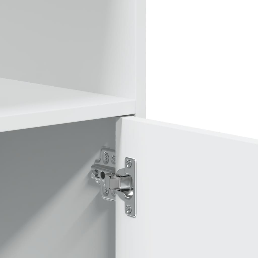 Mobile con Ruote Bianco 55x40x91 cm in Truciolato - homemem39