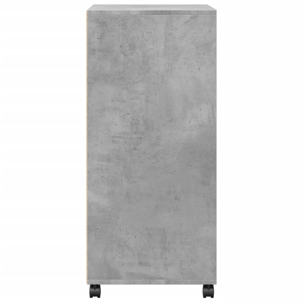 Mobiletto con Ruote Grigio Cemento 55x40x91 cm in Truciolato - homemem39