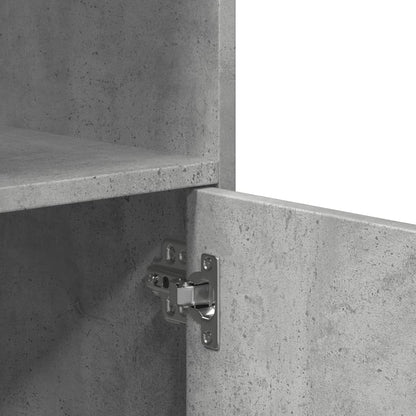 Mobiletto con Ruote Grigio Cemento 55x40x91 cm in Truciolato - homemem39