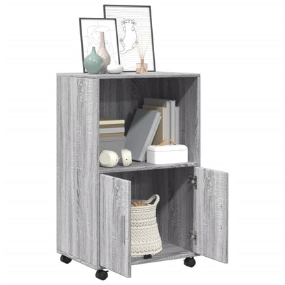 Mobiletto con Ruote Grigio Sonoma 55x40x91cm in Truciolato - homemem39