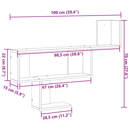 Scaffale a Parete Bianco 100x15x70 cm in Legno Multistrato
