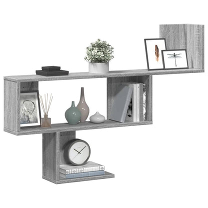 Scaffale a Muro Grigio Sonoma 100x15x70 cm in Truciolato