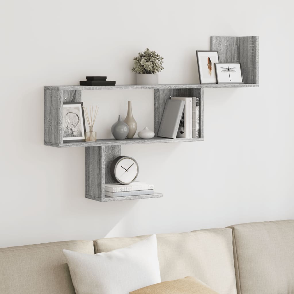 Scaffale a Muro Grigio Sonoma 100x15x70 cm in Truciolato | homemem39
