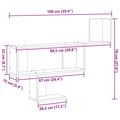 Scaffale a Parete Nero 100x15x70 cm in Truciolato