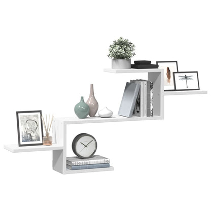 Scaffale a Parete Bianco 104x15x49 cm in Legno Multistrato | homemem39