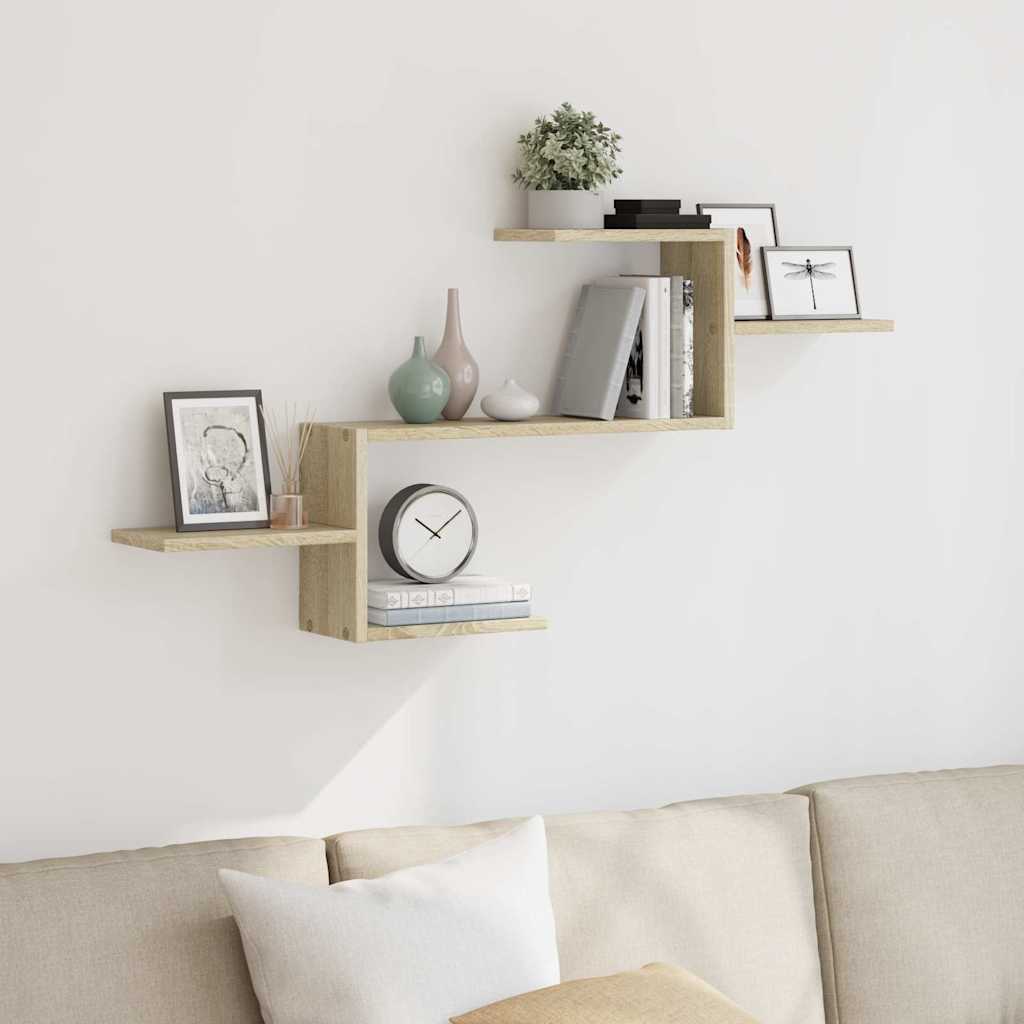 Scaffale a Parete Rovere Sonoma 104x15x49 cm in Truciolato | homemem39