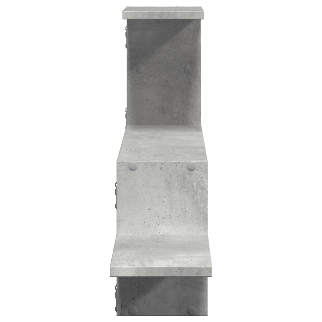 Scaffale a Muro Grigio Cemento 104x15x49 cm in Truciolato