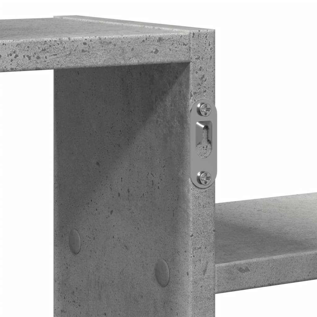 Scaffale a Muro Grigio Cemento 104x15x49 cm in Truciolato