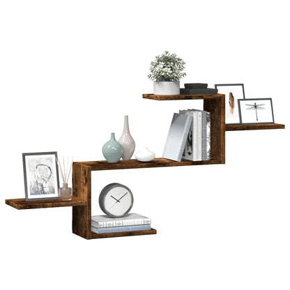 Scaffale a Muro Rovere Fumo 104x15x49 cm in Truciolato | homemem39