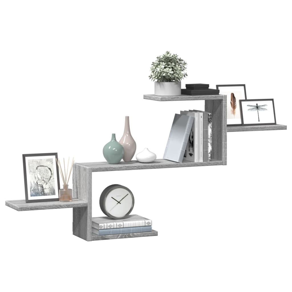 Mensola a Muro Grigio Sonoma 104x15x49 cm Legno Multistrato