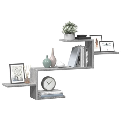 Mensola a Muro Grigio Sonoma 104x15x49 cm Legno Multistrato