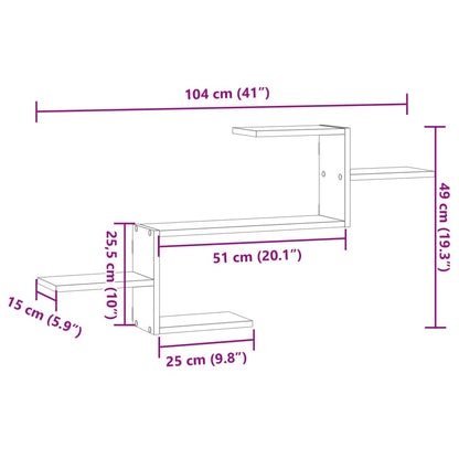 Mensola a Muro Grigio Sonoma 104x15x49 cm Legno Multistrato