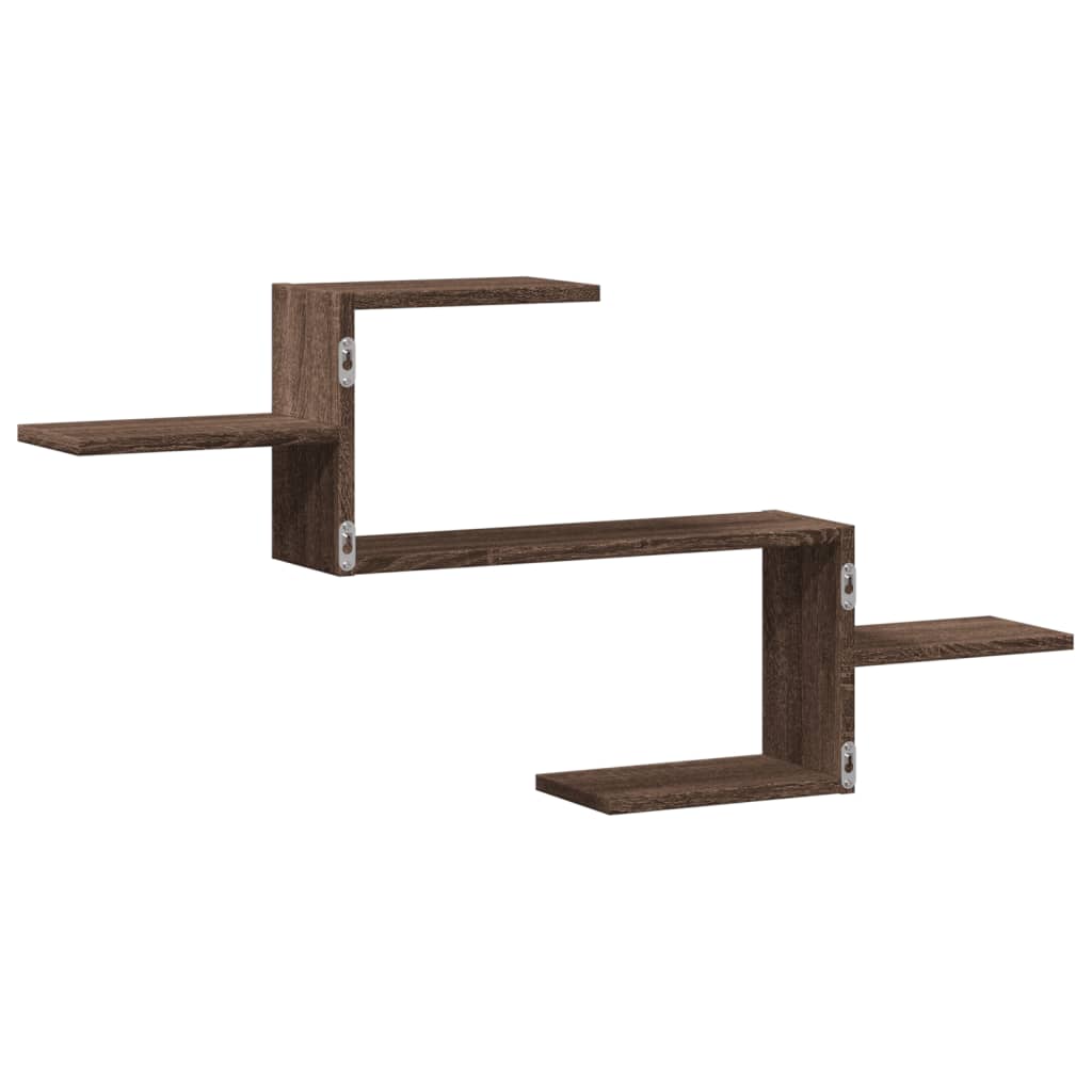 Scaffale a Parete Rovere Marrone 104x15x49 cm in Truciolato