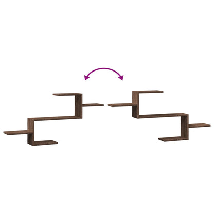 Scaffale a Parete Rovere Marrone 104x15x49 cm in Truciolato