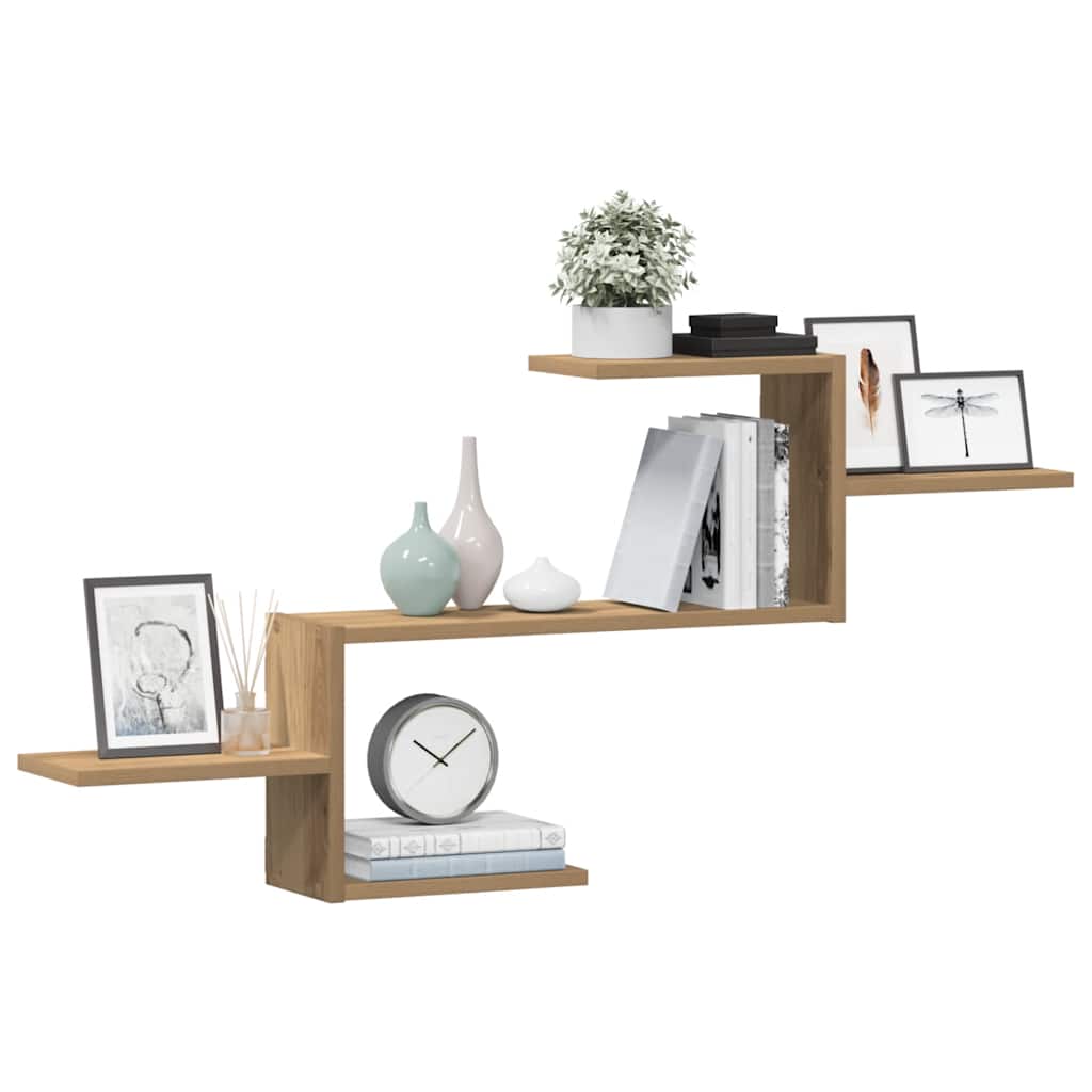 Scaffale a Parete Rovere Artigianale 104x15x49 cm in Truciolato | homemem39