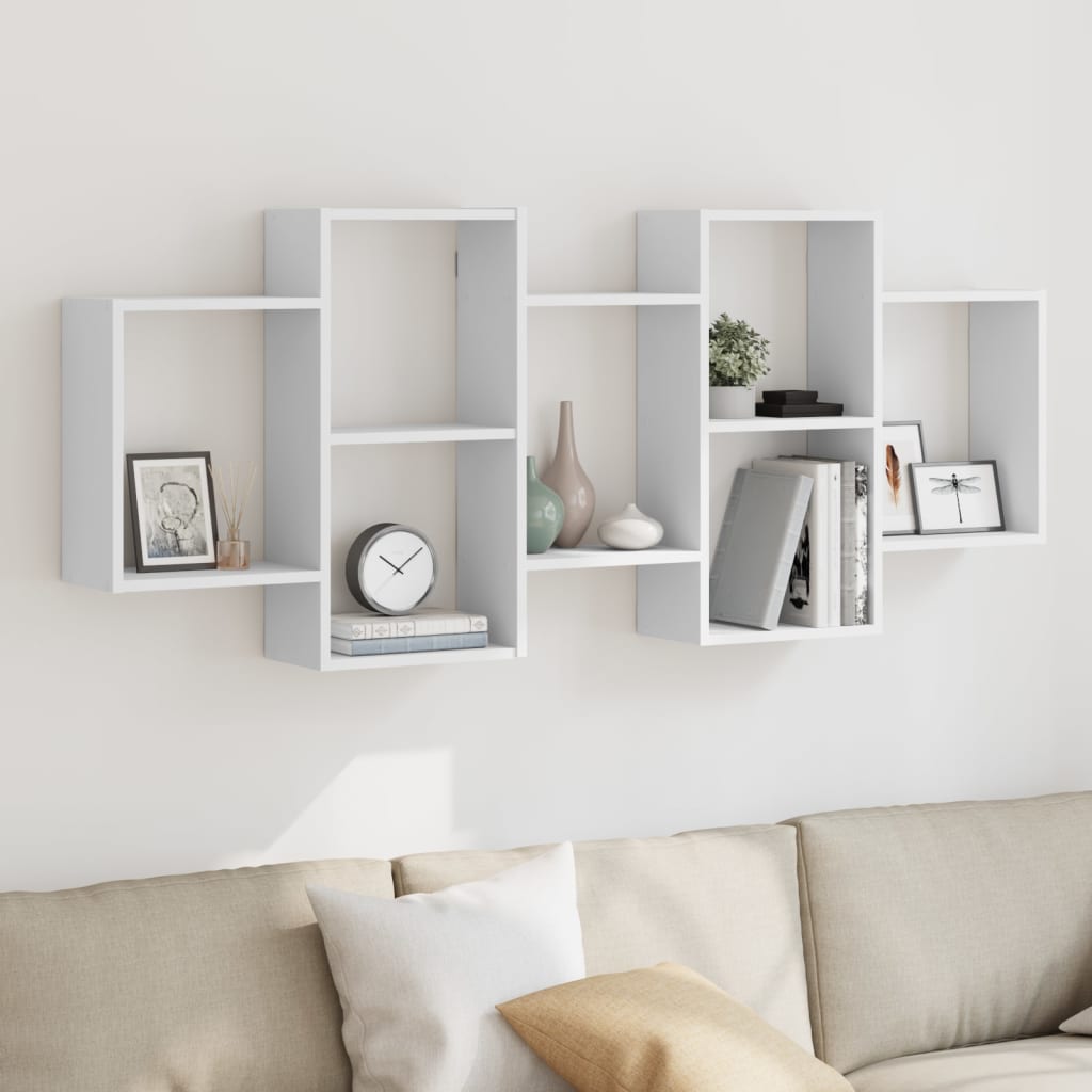 Scaffale a Parete Bianco 159x18x65 cm in Legno Multistrato | homemem39