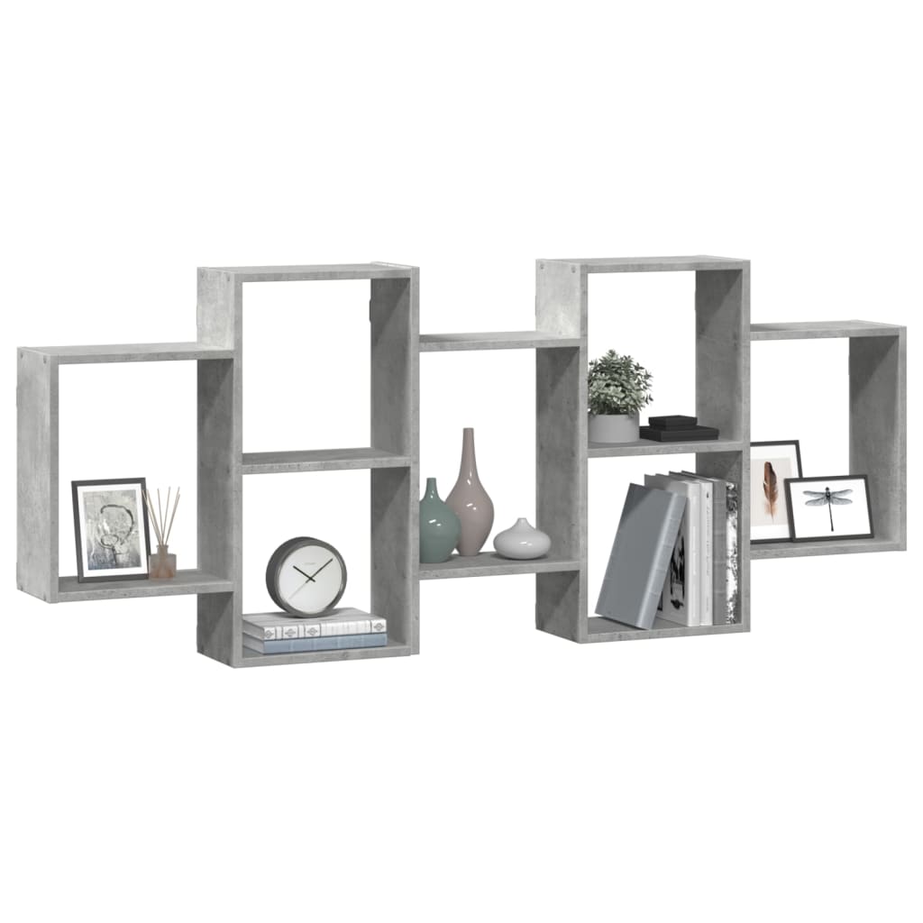 Scaffale a Muro Grigio Cemento 159x18x65 cm in Truciolato | homemem39