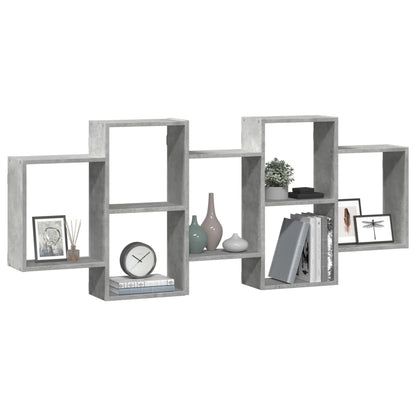 Scaffale a Muro Grigio Cemento 159x18x65 cm in Truciolato | homemem39
