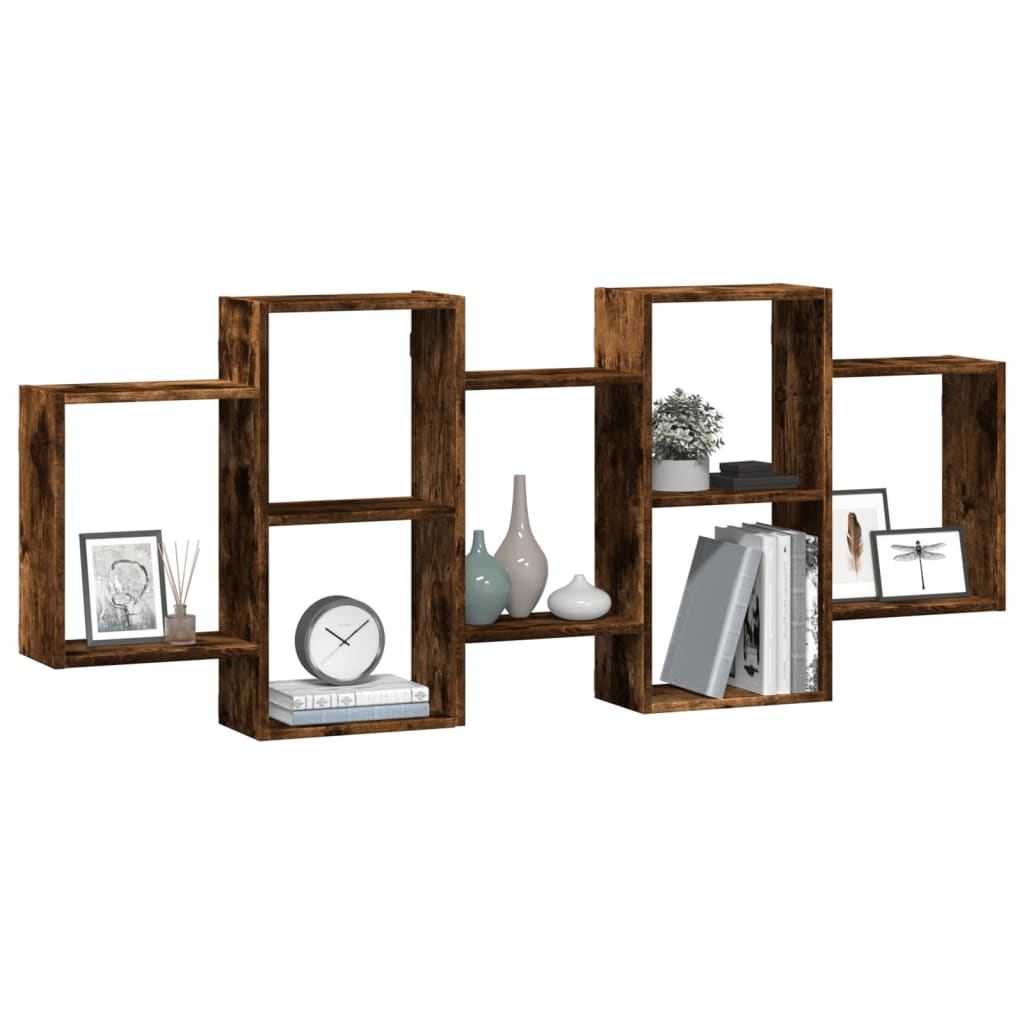 Mensola a Muro Rovere Fumo 159x18x65 cm in Truciolato