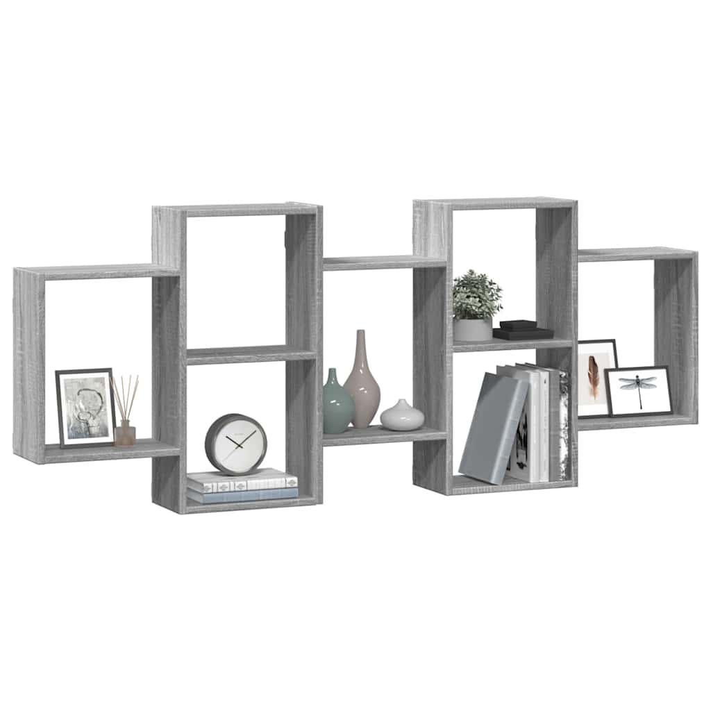 Mensola a Muro Grigio Sonoma 159x18x65 cm in Truciolato