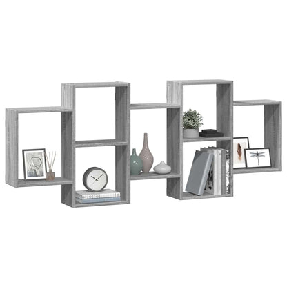 Mensola a Muro Grigio Sonoma 159x18x65 cm in Truciolato