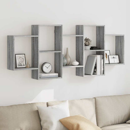 Mensola a Muro Grigio Sonoma 159x18x65 cm in Truciolato