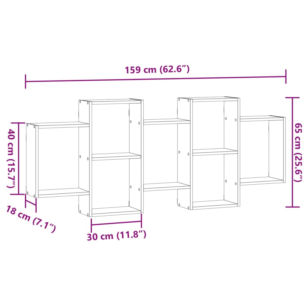 Scaffale a Parete Legno Vecchio 159x18x65 cm in Truciolato | homemem39