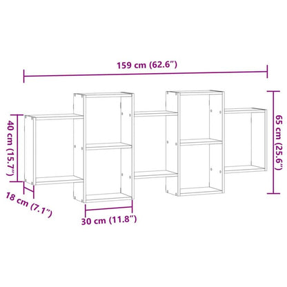 Scaffale a Parete Rovere Artigianale 159x18x65 cm in Truciolato