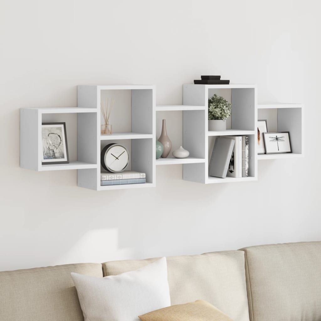 Scaffale a Parete Bianco 129x18x42 cm in Truciolato | homemem39
